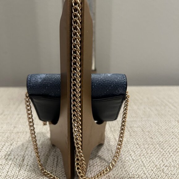 Coach Mini Wallet W/Horse & Carriage Dot Print on a Chain - Picture 5 of 11